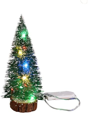 Mini Albero di Natale con Luci LED,Albero di Natale Artificiale 10cm,Albero di Natale con Luci LED,Piccolo Albero Di Natale LED,Mini Albero di Natale Artificiale,Decorazioni Natalizie,Regalo di Natale