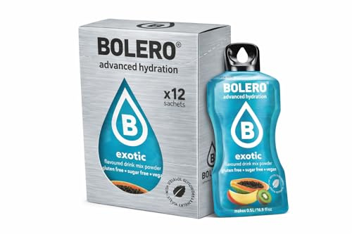 Bolero Drink Box 12 Exótico (Exotic) 3 g | 12 Sobres Saborizante en Polvo | Bebida Instantánea con Sabor Tropical | Sin Azúcar