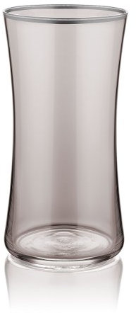 Koleksiyon Juego de 6 vasos de agua grandes con borde de platino, 300 ml, color gris ahumado