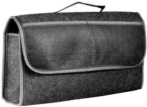 phil trade große schwarz-graue Filz Kofferraum Tasche robust weiß gekettelt Werkzeugtasche Klett