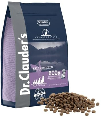 DR.CLAUDER'S - Hyposensitive | Trockenfutter mit Singleprotein für Sensible, ausgewachsene Hunde. Getreide- und glutenfreies Alleinfuttermittel im Beutel | 3,5 kg Ente&Kartoffel