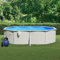 Festnight Stahlwandpool Komplettset stahlwandpool oval schwimmbecken Garten Pool mit Stahlwand Stahlwandbecken Pool oval Becken Set Aufstellpool Gartenpool-490x360x120 cm-Pool + Pumpe
