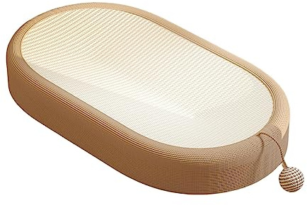 F Fityle Katzenkratzpad mit Spielzeug, Katzen Kratzbrett Sisal, Kratzunterlage Katze, Kratzbrett Pappe Oval, Kratzmöbel Kratzspielzeug, Interaktives Kratzbrett Wellpappe, Cat Scratching Board, Stil b