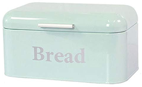 GROCKSTR Vintage Bread Box Cupboard Iron Box Desktop Finishing Dust-Proof Storage Box Storage Bin Food Kitchen Shelf Decor Blue