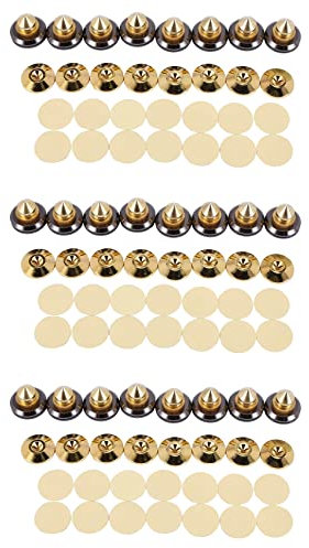 Xptieeck 24 Set Golden Plated Lautsprecher Spitzen, Lautsprecher Ständer CD Audio Subwoofer Amplifier Plattenspieler Isolations Füße