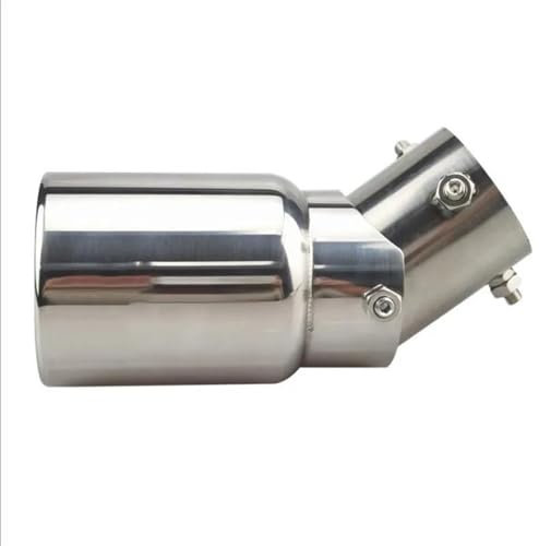 DeuyO Endrohre Autozubehör Automobil-Auspuffspitze Schalldämpfer Heckhals 38–54 Mm Einlass Verstellbar Verstellbar Edelstahl Endrohrblende (Color : Silber)