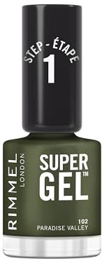 Rimmel Super Gel, 101 Paradise Valley, Smalto a lunga tenuta, Applicazione facile, Manicure effetto gel, Resistente alle scheggiature, Formula clean, 12 ml