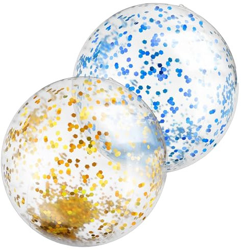 KxrTpx 2 Pack Inflatable Beach Balls for Kids, Pool Party & Summer Fun, Bouncing Water Play, Outdoor Games, Vibrant Floating Ball for Beach, Pool, Lake, or Backyard Activities
