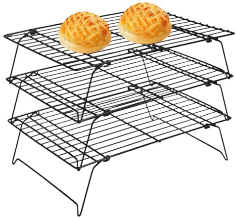 Tktouci Griglia Raffreddamento Torte,Vassoio per Asciugare Pizze - Griglia di Raffreddamento Impilabile Antiaderente Isolata per Cotture
