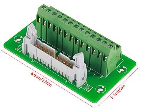 Scheda di, Supporto per Cavo a Nastro Piatto per Cavo Piatto Block Board Module Block Scheda Interfaccia Modulo IDC26P 20pin Intestazione Maschio Terminal