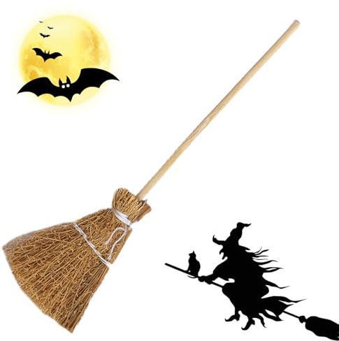 Halloween Häxkvast Dockhusmöbler Häxrekvisita Pyssel