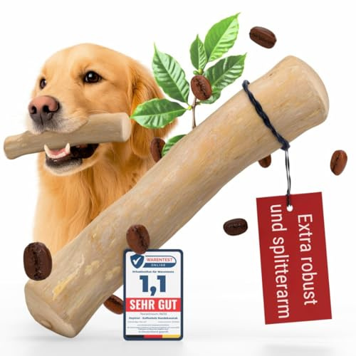 Heygret Kauknochen aus Kaffeeholz für Hunde L - Kauspielzeug zur Zahnpflege | Natürliches Kauholz für langanhaltende Beschäftigung - Nachhaltiges Kaustab zum Stressabbau