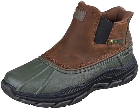 Skechers Men's RESPECTED-Langdon Rain Boot, Green, 7.5 X-Wide