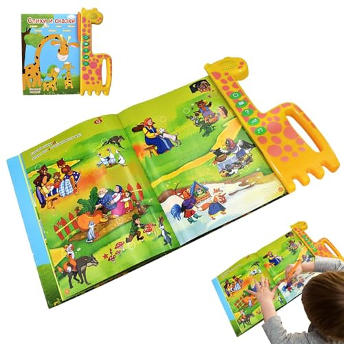 Libri Sonori,Libro Educativo Russo Con Suoni | Strumento Interattivo Linguistico per Bambini e Bambine a Casa e in Viaggio