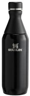 Stanley 1913 The All Day Slim Sports Water Bottle 0.35L - Cold for 3 Hours - Iced for 9 Hours - BPA-Free Recycled Stainless Steel Coffee Flask - Leakproof - Dishwasher Safe - Black