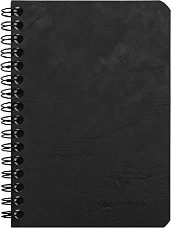 Clairefontaine 785921C spiralbok (Age Bag rutig, 9,5 x 14 cm, 50 ark) 1 st svart