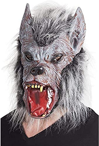 Boland 97515 - Werwolf Maske aus Latex mit Fell, gruselige Maske für Halloween und Karneval, Zubehör für Faschingskostüme, Märchen Kostüm Wolf