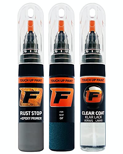 FIRANTO Kit de Pintura de Retoque Coche para Seat 0F Azul Lava, Set de Reparación de Rayones y Arañazos Incluye 15 ml Bolígrafo para Retocar Pintura Coche, Primer y Barniz