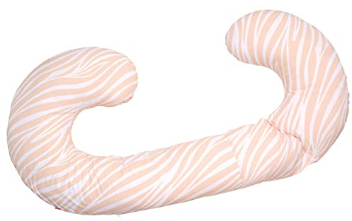 Mother hood Bezug für Lagerungskissen, Seitenschläferkissen von Motherhood, 100% naturreine Baumwolle - Öko-Tex Standard 100 (Zebra apricot)