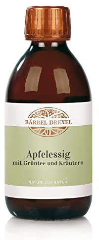 BÄRBEL DREXEL®  Apfelessig mit Grüntee, Kräutern und Vitamin C (250 ml), Premium Herstellung Deutschland, Stoffwechsel unterstützen Zum Abnehmen, Ingwer Thymian Zimt Pfefferminze, Apple Cider Vinegar