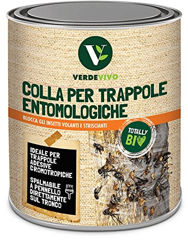 VerdeVIvo - Totally Bio - Colla per Trappole Entomologiche blocca gli insetti volanti e striscianti latta da 750 ml.