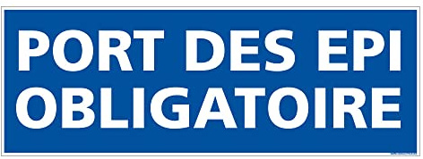 Signalétique.biz France - Panneau Obligation Port des EPI 350 x 125 mm Adhesif