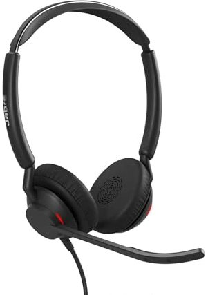 Jabra Engage 50 II schnurgebundenes Stereo-Headset mit geräuschunterdrückender 3-Mic-Technologie und USB-A-Kabel, ultraleicht - mit allen führenden UC-Plattformen wie Zoom & Unify kompatibel - Schwarz