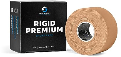 Sportacular Gear starres Sporttape 3,8 cm x 10 m – Hohe Klebekraft – Schweißresistentes Tape (1 Rolle, Tan)