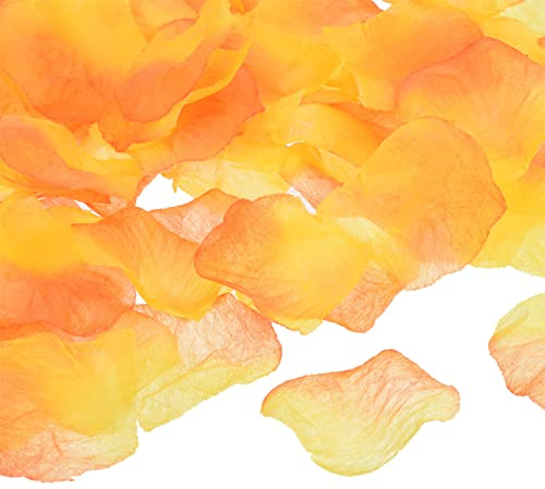 PATIKIL Petali Rosa Artificiali 2000pz Fiori Finti Petalo Seta Decorazione Forniture per Notte Romantica Decorazioni per Eventi per Feste Matrimonio Giallo Sfumato