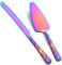 FULLYWARE Rainbow Cake Cutting Set, Stainless Steel Cake Knife and Server, Cake Pie Cutter Set for Wedding, Birthday, Party