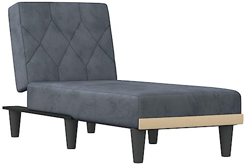 vidaXL Chaiselongue Dunkelgrau Samt