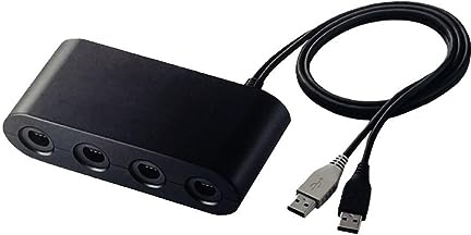 Jerilla Adaptateur de Manette NGC pour Manette GameCube, Convertisseur Prise en Charge de 4 Contrôleurs GC Manette de Jeu Compatible avec Nintendo Wii U/Switch Console/PC