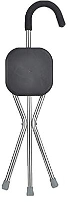 Gehstock-Stuhl, Leichter Aluminium-Krückenhocker, rutschfest, Gehstock mit Klappsitz, ergonomischer PP-Griff, Angel-Reise-Sitzstock für Eltern, Geschenk, Familie Present