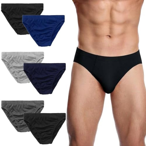 Molten Creek Men's Classic Sports, Excellent Choice For Everyday Wear, Soft Cotton Underwear Ribbed Soft Sports Slips Briefs Pants Trunk Hipster, 6 Pack (UK, Alpha, XL, Regular, Regular, Assorted)
