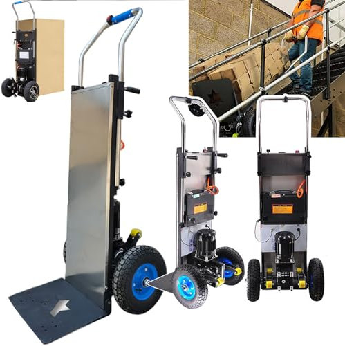 CRBUDY Carrello Elettrico, montascale Elettrico, capacità di carico (400 kg/882 libbre), Batteria Rimovibile (48 V/36 Ah), con Motore Senza spazzole/Senza Manutenzione, Scale su e Giù