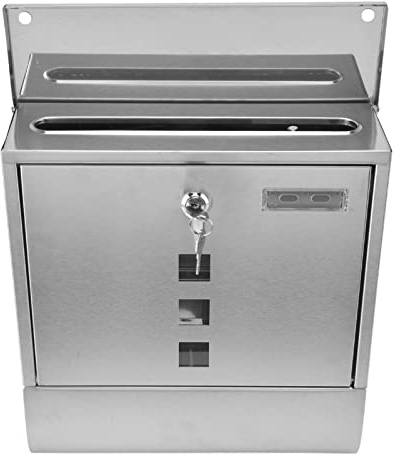 Cassetta delle lettere in stile europeo, con fessura stretta, da appendere, in acciaio inox, per esterni