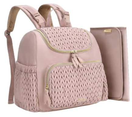 Baby Wickeltasche Rucksack Wickeltasche Große Kapazität Baby Essentials Reisetasche, Rosa