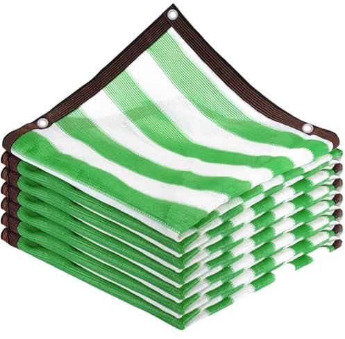 Rete ombreggiante verde bianca 4 x 14 m con occhielli tasso di ombreggiatura dell'85% per piante da giardino pergola copertura auto protezione solare rete ombreggiante per serra rete parasole