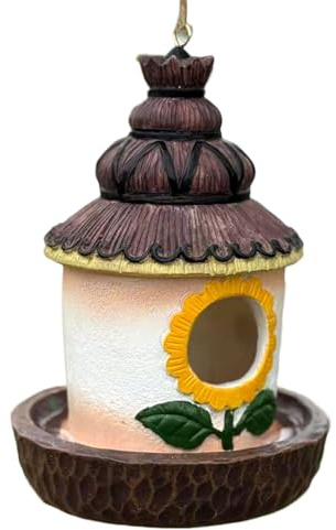 Nichoir à oiseaux - Fabriqué à la main - En bois naturel - Protection durable pour les petits oiseaux de jardin - Design simple pour clôture ou arbre - Décoration naturelle