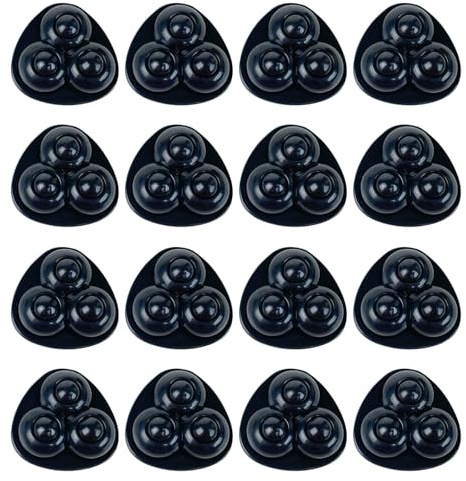 16 Pezzi Rotelle per Mobili Piccolo Mini Rotelle per Elettrodomestici,Ruote Autoadesive per Spostare Mobili per Elettrodomestici da Cucina con Rotazione a 360° (Perline nere in nylon)