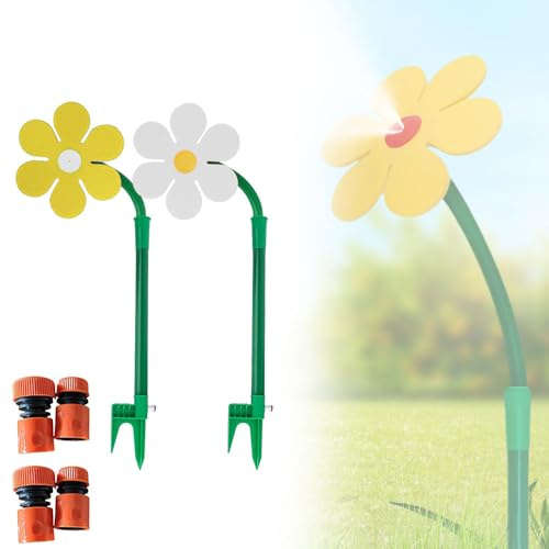 Crazy Daisy Sprinkler, 2025 360 ° drehbar, verrückte tanzende Blumen-Wassersprinkler, Outdoor-Wasser-Spiel-Sprinkler, lustiges Bewässerungswerkzeug für Garten, Hof, Rasen, Bewässerung von Kindern und