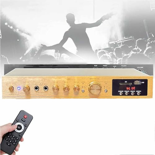 Amplificatore Audio Digitale - Ricevitore Stereo Surround, Stereo USB FM A 5 Canali, Supporto Per Radio FM/AM, Regolazione Del Volume, Con Telecomando/antenna, Per TV, Altoparlanti, Karaoke ,Gold