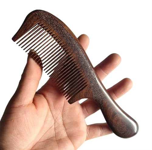 Haarkamm, Holzkamm, Bartkamm, Handwerk, Haarstyling, breite Zähne und schmale Zähne, Geschenk (schmal, 1 Stück, 3)