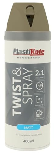 SuperGift.com 400ml, Premium Matt Spray Paint, 2-in-1 Paint and Primer (1, Spanish Olive)