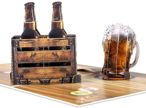 Kreative Bier Popping Up 3D Grußkarte für Geburtstage und Vatertag Geschenk