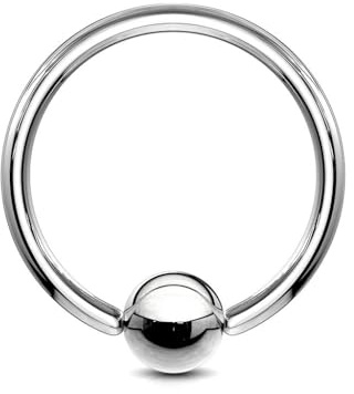 viva-adorno BCR Piercing aus Chirurgenstahl – Klemmkugelring in vielen Größen – Silberner Klemmring für Ohrpiercing, Septumpiercing, Intimpiercing & Brustwarzenpiercing Z297