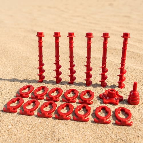 your GEAR Schraubhering SCR 31 cm - 6 XXL Zeltheringe für lockere, weiche und sandige Böden - Camping Sturmsicherung