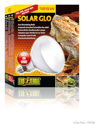 Exo Terra Solar Glo, Sonnenlicht simulierende Lampe, 125W, Fassung E27, ‎Weiß