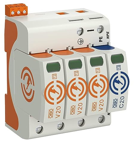 Descargador sobretensiones V20 3 polos con NPE + sel.remota