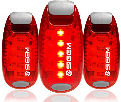 SIGEM LED Safety Lights (3 Pack) + Extra Bonus Items, Clip on Flashing Strobe Light, High Visibility for Running Jogging Walking Cycling for Kids Dogs Bicycle Helmet Bike Tail light